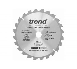 Пильный диск 260 мм 24 зуба TREND CSB/CC26024 