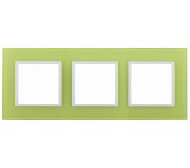 Рамка ЭРА 14-5103-26 на 3 поста, стекло, Elegance, лайм+белый Б0034516 