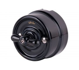 Выключатель на 4 положения WERKEL W5620008 двухклавишный черный Ретро a051452 