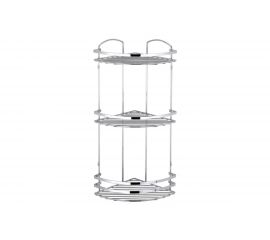 Полка в ванную TEKNO-TEL LM009 угловая, 3 яруса, хром 00-00002416 