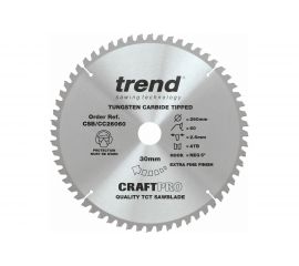 Пильный диск 260 мм 60 зубьев TREND CSB/CC26060 