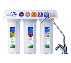 Проточный фильтр для воды под мойку Гейзер 3 ИВЖ люкс, кран 6 11019 