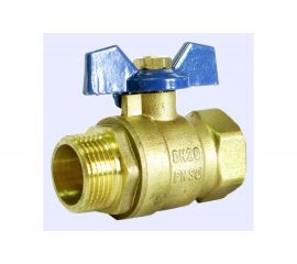 Шаровой кран RM 3/4 ВР-НР муфтовый бабочка Ду20 Ру30 11Б27п1 RM-34FMB 