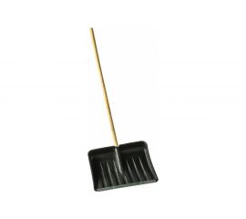 Лопата РемоКолор снегоуборочная, пластмассовая, с накладкой, деревянный черенок, 500x390мм 69-0-430 