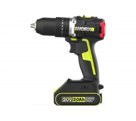 Аккумуляторная дрель-шуруповерт WORX Professional ударный, бесщеточный 20В, 60Нм, 2Ач х2, ЗУ 1.2 Ач, сумка WU369 