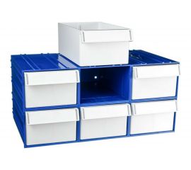 Пластиковый короб СТЕЛЛА-ТЕХНИК 140x250x100 мм, комплект 6 штук C-2-К6-синий-белый 