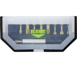 Набор бит TiN-half 10 шт с магнитным держателем D.BOR D-SET-10A-1-TIN 