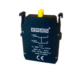 Блок-контакт Emas Старт+Стоп, 1НО+1НЗ, серия C, 250В AC, 4А C12 