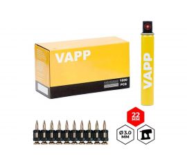 Кованые гвозди для монтажного пистолета VAPP 22х3 мм, с газовым баллоном 165 мм VAPP.G-BP322 