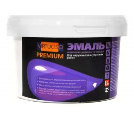 Акриловая универсальная эмаль VIRTUOSO PREMIUM шелковисто-матовая, белая 0,5кг 11593938 