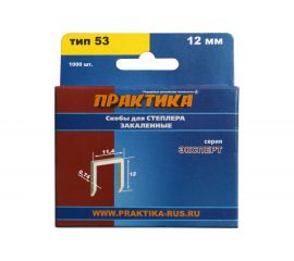 Скобы для степлера (1000 шт; 12х0.74х11.4 мм) ПРАКТИКА 775-396 