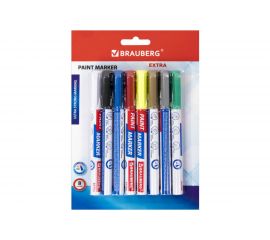 Лаковый маркер-краска BRAUBERG EXTRA paint marker 1 мм, набор 8 цветов, 151991 