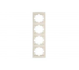 Рамка Lezard MIRA 4-ая вертикальная б вст крем 701-0300-154 