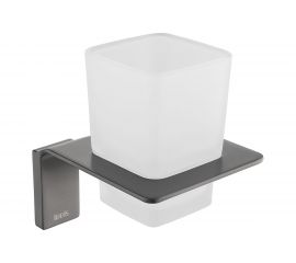 Одинарный подстаканник IDDIS Slide матовое стекло, сплав металлов, графит SLIGMG1i45 