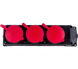 Штепсельная колодка NE-AD 3-гнезда с крышкой, 3х25, каучук, 4012 