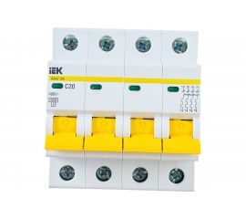 Автоматический выключатель IEK ВА47-29, 4Р, 20А, 4,5кА, х-ка С MVA20-4-020-C 