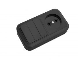 Блок Bylectrica 3 выключателя + розетка ОУ, серия ПРАЛЕСКА, 3В-РЦ-525 черный 