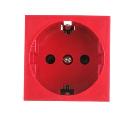 Розетка Экопласт с заземляющим контактом, со шторками, красный LK45 851107-1 