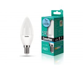 Светодиодная лампа 7Вт 220В Camelion LED7-C35/845/E14 12074 