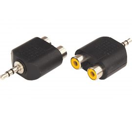 Переходник аудио REXANT штекер 3,5мм - RCA 2 гнезда 06-0161-A 