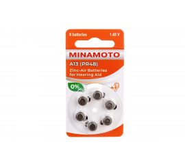 Слуховая батарейка Minamoto A13 PR48, 6 card 8813 