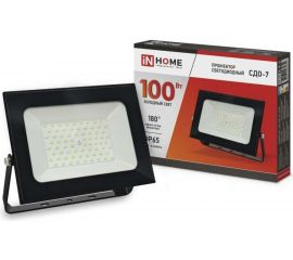 Светодиодный прожектор IN HOME СДО-7 100Вт 230В 6500К IP65 черный 4690612034652 