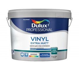Краска для стен и потолков Dulux PROFESSIONAL VINYL EXTRA MATT (глубокоматовая; база BW; 9 л) 5685106 