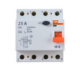 Устройство защитного отключения TDM ВД1-63 4Р 25А 30мА тип А SQ0203-0085 
