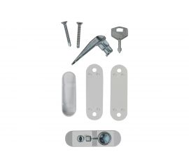 Металлический замок блокиратор с цилиндром и 2 ключами Левша белый У1-2459.Б 