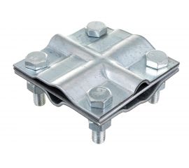 Зажим заземления EZETEK полоса/пруток - полоса/пруток крестообразный, оцинковка 90540-2 