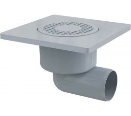 Сливной трап Alca Plast 150х150/50 мм боковой сток, решетка серая, гидрозатвор мокрый APV3 
