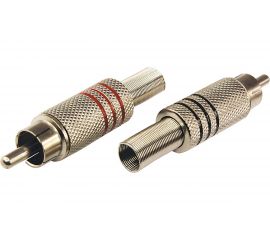 Разъем аудио REXANT штекер RCA под винт, металл Silver 2 шт 06-0151-A2 