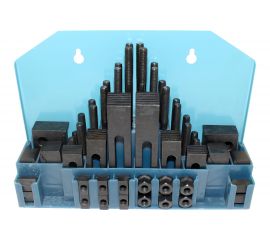 Набор клиновых ступенчатых прижимов (58 предметов, паз 15.7 мм, М14x2 мм, металлический футляр, YT-0206) CNIC 34931 