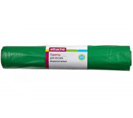 Мешки для мусора зеленые (20 шт; 120 л; 70x110 см; 40 мкм) Attache 301954 