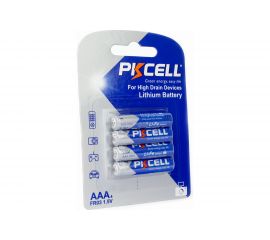 Литиевый элемент питания PKCELL тип - AAA 4 шт в блистере Li-Fe AAA-4B 