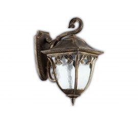 Садово-парковый светильник, четырехгранный на стену вниз 60W E27 230V, черное золото Feron PL4072 11484 