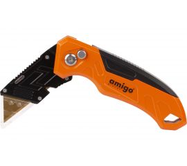 Строительный нож с трапециевидным лезвием AMIGO 77201 