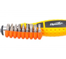 Реверсивная отвертка с набором бит 9 шт SPARTA 115455 