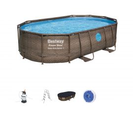 Каркасный овальный бассейн Bestway Ротанг 488x305x107см 56946 BW 008908 