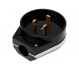 Вилка ВШ для электроплит REXANT 32 А, 250 В, 2Р+РЕ открытой установки черная 11-8930 