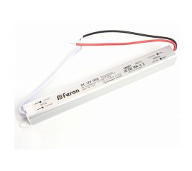 Электронный трансформатор FERON для светодиодной ленты 18W 12V (ультратонкий драйвер), LB001 48010 