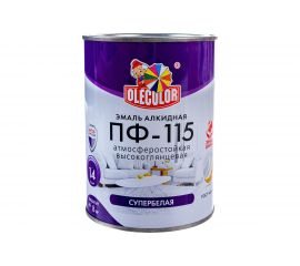 Эмаль OLECOLOR ПФ-115 супербелый, 0.8 кг 4300005920 