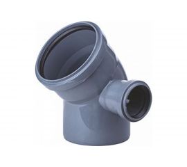 Отвод ООО МультиМирПласт 110/50/45 серый, правый ОТВ ВК 110/50/45 ПР 
