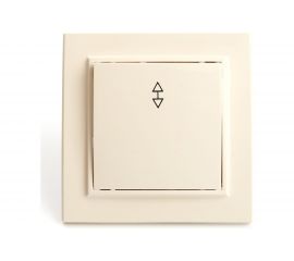 1-клавишный переключатель STEKKER PSW10-9005-02, 250В, 10А, серия Катрин, слоновая кость 39618 