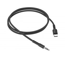 Аудио кабель Hoco UPA17, Type-c - джек 3.5, 1м, черный, 6931474751690 