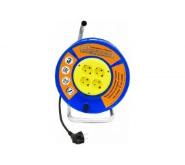 Силовой удлинитель на катушке Glanzen 4 гнезда ПВС 3x1,5 арт. EB-20-019 00-00006727 
