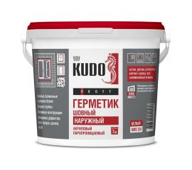 Акриловый паропроницаемый шовный герметик KUDO PROFF наружный, белый, 7 кг SMS-351 