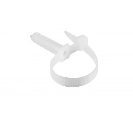 Нейлоновая хомут-стяжка с дюбелем REXANT 150x7 мм, белая, упаковка 50 шт. 07-0176 