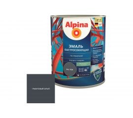 Эмаль по ржавчине ALPINA (быстросохнущая; RAL 7024; 0.75 л) 948104220 