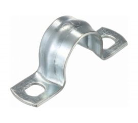 Оцинкованная скоба с двумя отверстиями Экопласт для трубы D20 мм, 100 шт. 43620 